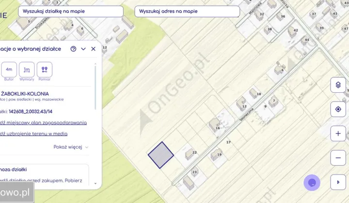 Działka budowlana Żabokliki-Kolonia