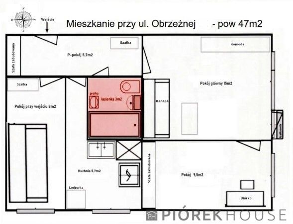Mieszkanie 3-pokojowe Warszawa Mokotów, ul. Obrzeżna. Zdjęcie 6