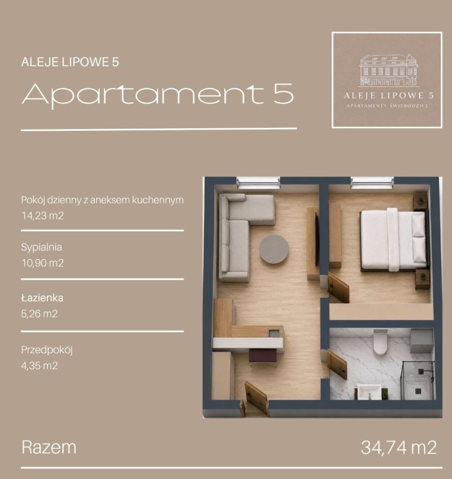 Mieszkanie 2-pokojowe Świebodzice, ul. Aleje Lipowe. Zdjęcie 1
