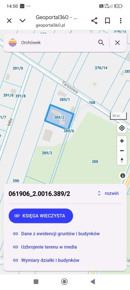 Działka budowlana Orchówek