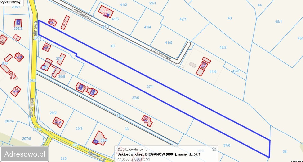 Działka rolno-budowlana Bieganów, ul. Malinowa. Zdjęcie 2