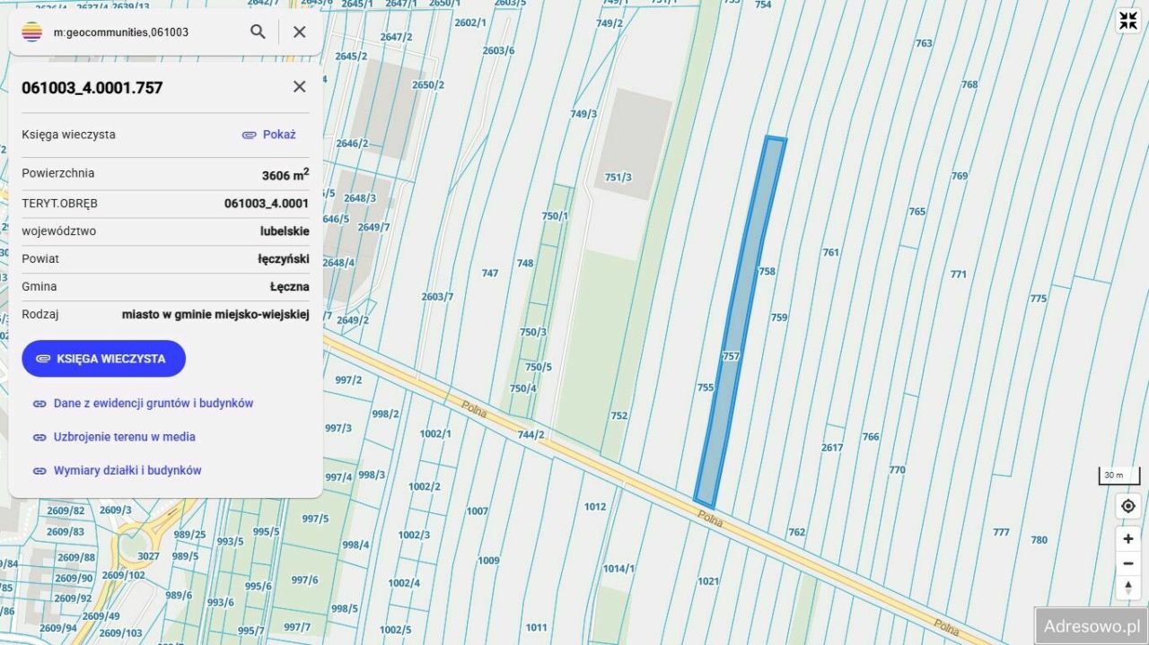 Działka inwestycyjna Łęczna, ul. Polna. Zdjęcie 3