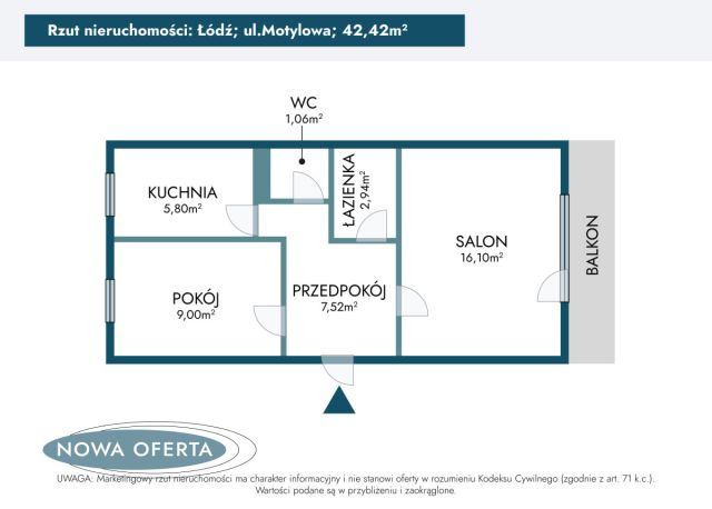 Mieszkanie 2-pokojowe Łódź Julianów, ul. Motylowa. Zdjęcie 16