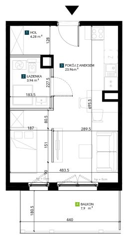 Mieszkanie 1-pokojowe Wrocław Krzyki, ul. Świeradowska. Zdjęcie 5