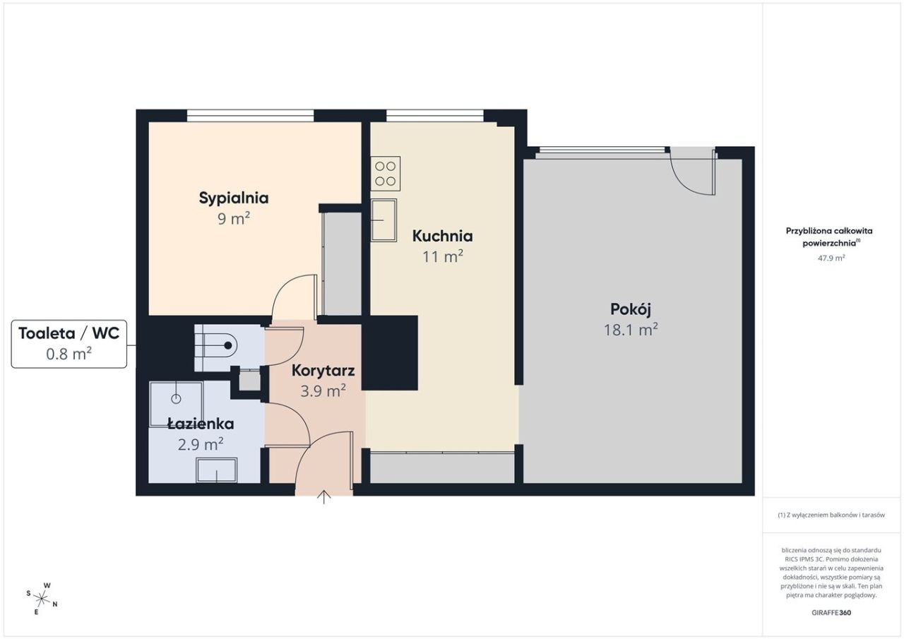 Mieszkanie 2-pokojowe Będzin Warpie, ul. gen. Władysława Andersa. Zdjęcie 18