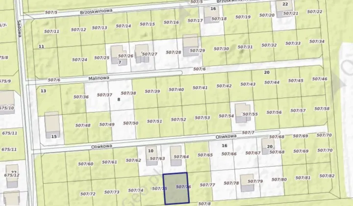 Działka budowlana Zaborówek, ul. Morelowa