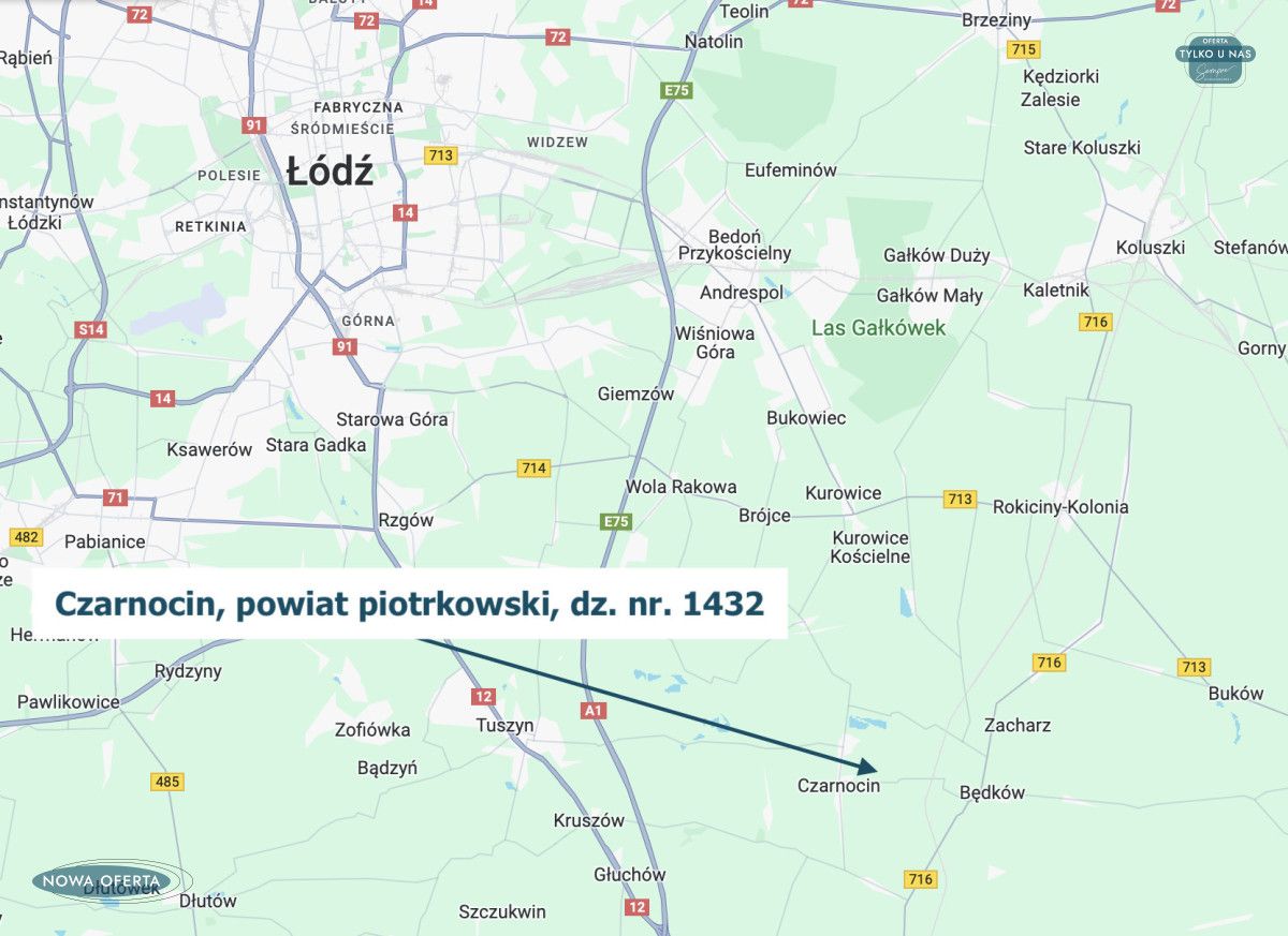 Działka budowlana Czarnocin, ul. Juliusza Poniatowskiego. Zdjęcie 4