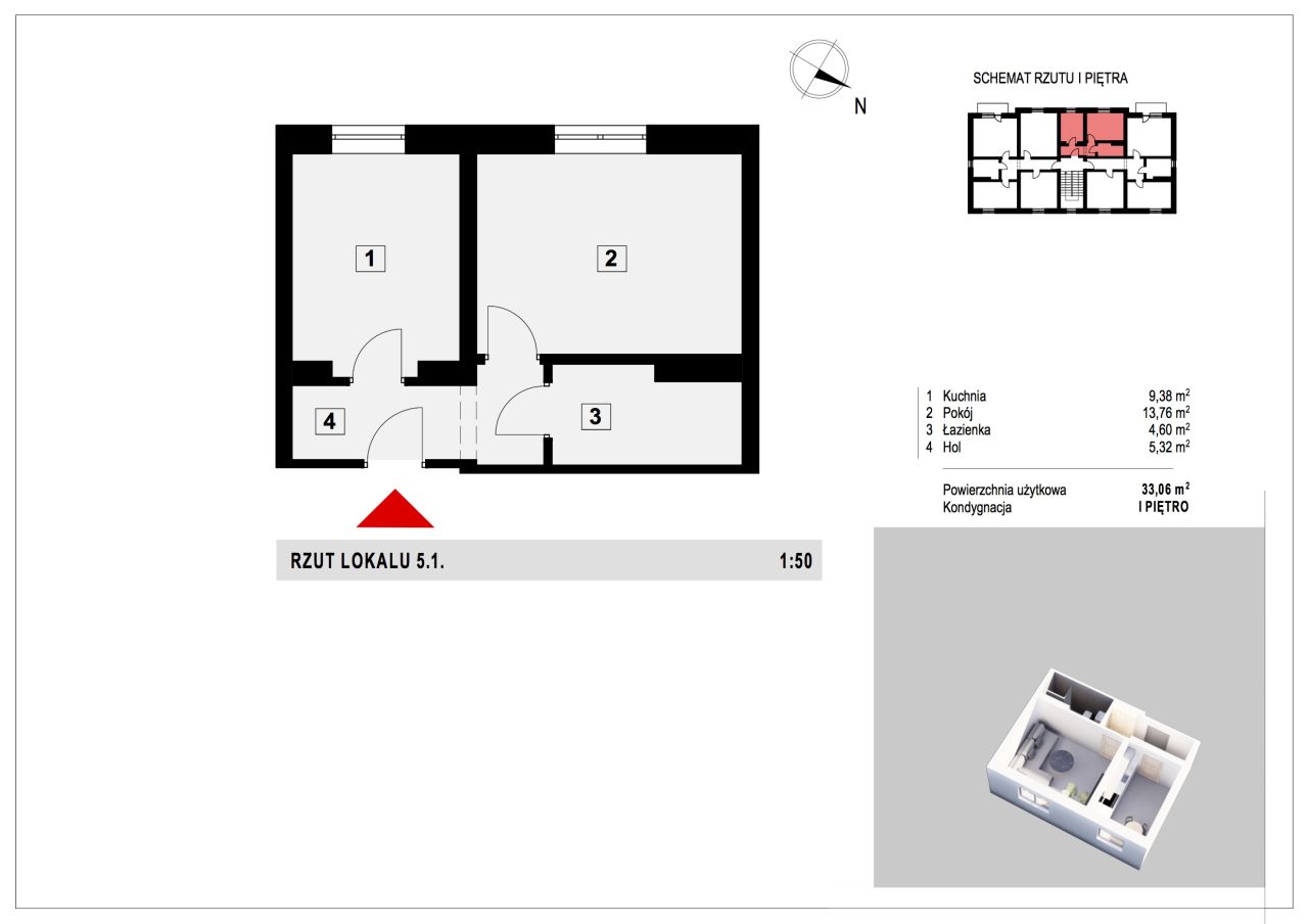 Mieszkanie 1-pokojowe Brodnica, ul. Zakątek. Zdjęcie 3