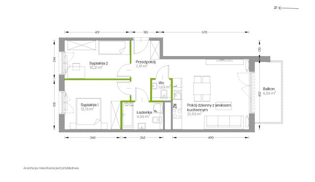 Mieszkanie 3-pokojowe Kraków Czyżyny, ul. Romana Ciesielskiego. Zdjęcie 14