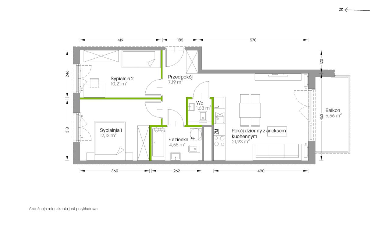 Mieszkanie 3-pokojowe Kraków Czyżyny, ul. Romana Ciesielskiego. Zdjęcie 14