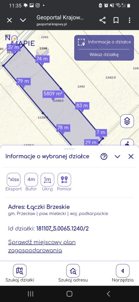Działka budowlana Łączki Brzeskie