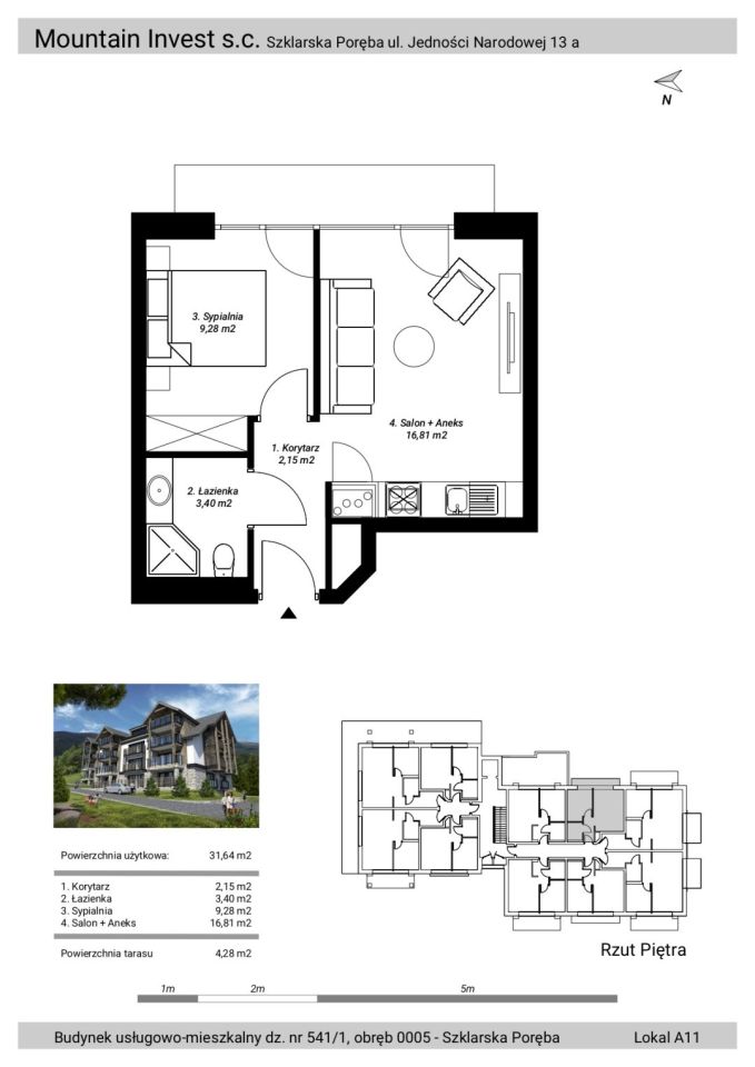 Mieszkanie 2-pokojowe Szklarska Poręba, ul. Franciszkańska. Zdjęcie 15