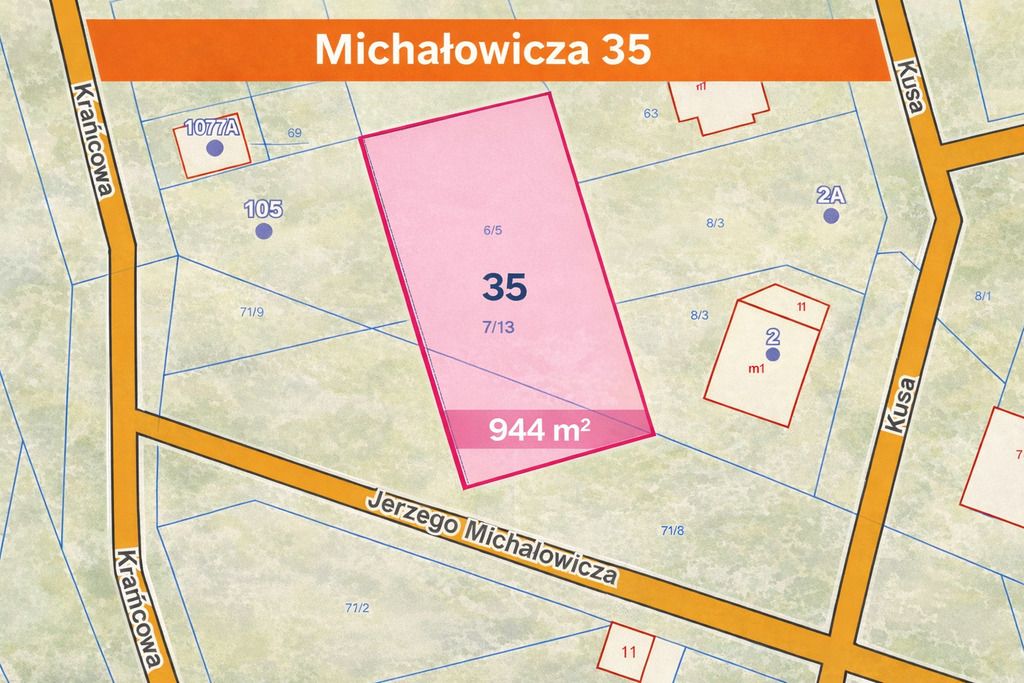 Działka na sprzedaż
ul. Jerzego Michałowicza
Łódź