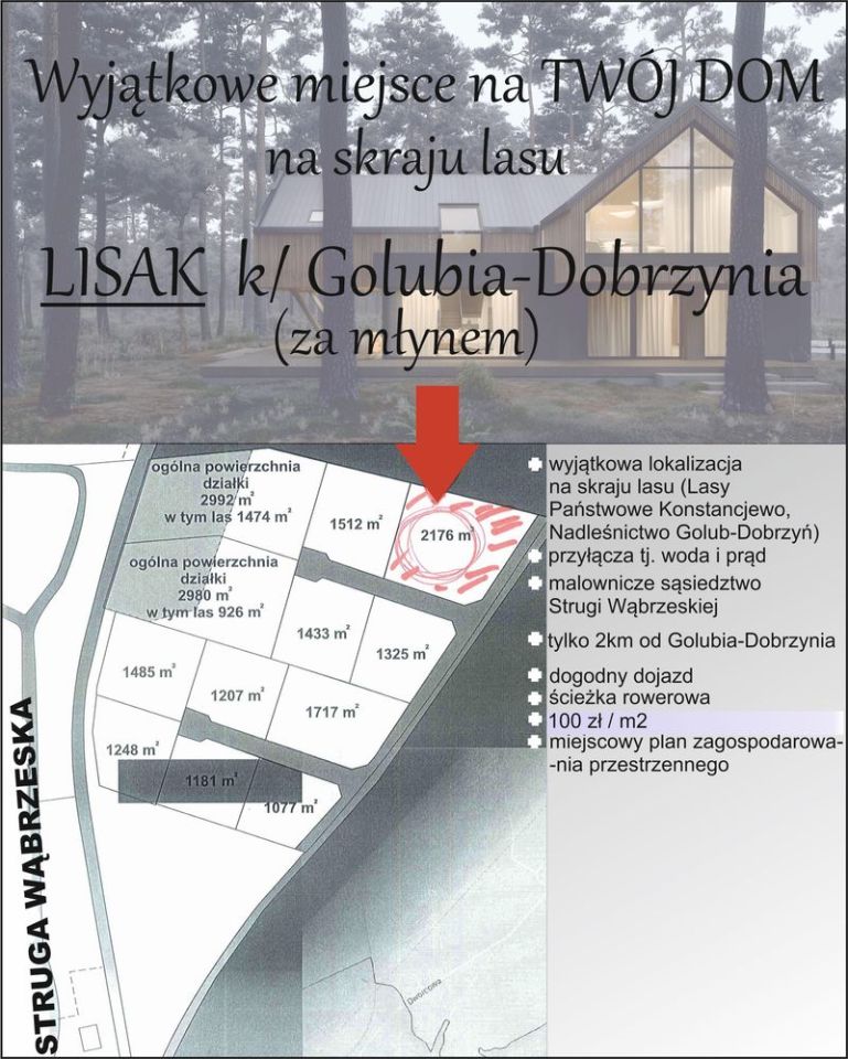 Działka budowlana Lisak. Zdjęcie 2