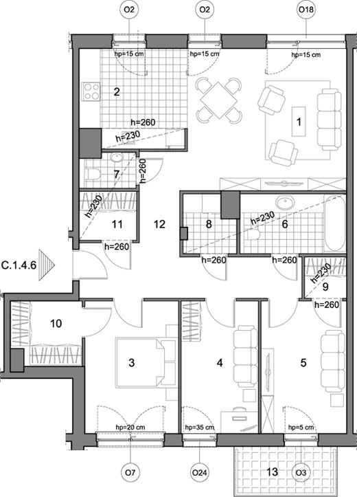 Mieszkanie 4-pokojowe Gdańsk, ul. Chmielna. Zdjęcie 6