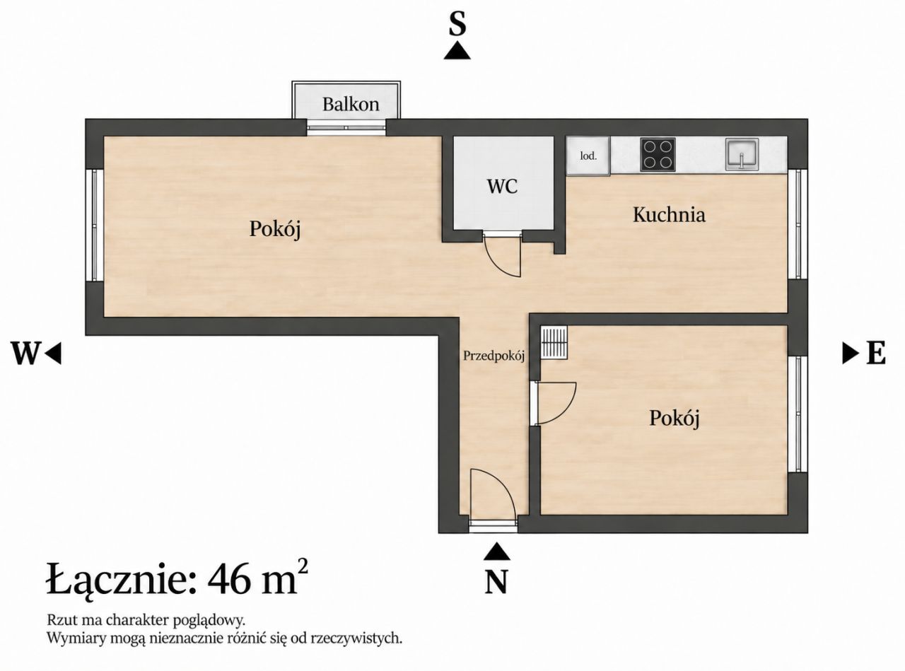 Mieszkanie 2-pokojowe Wrocław Krzyki, ul. Powstańców Śląskich. Zdjęcie 12