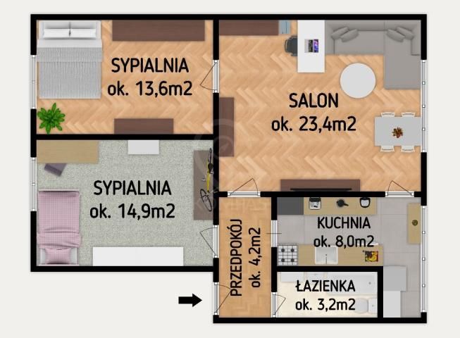 Mieszkanie 3-pokojowe Wrocław Krzyki, ul. Chorzowska. Zdjęcie 16