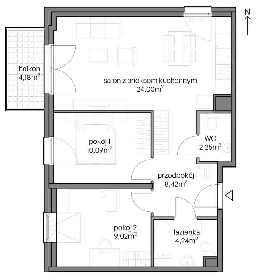 Mieszkanie 3-pokojowe Gdańsk Ujeścisko, ul. Niepołomicka. Zdjęcie 8