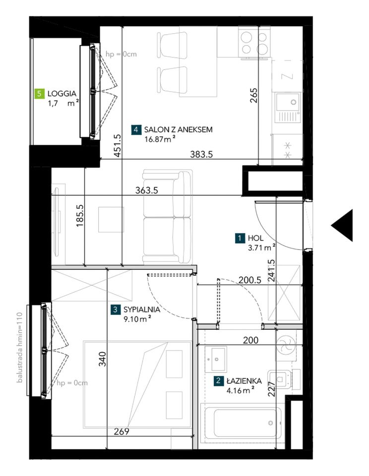 Mieszkanie 2-pokojowe Wrocław Krzyki, ul. Świeradowska. Zdjęcie 5