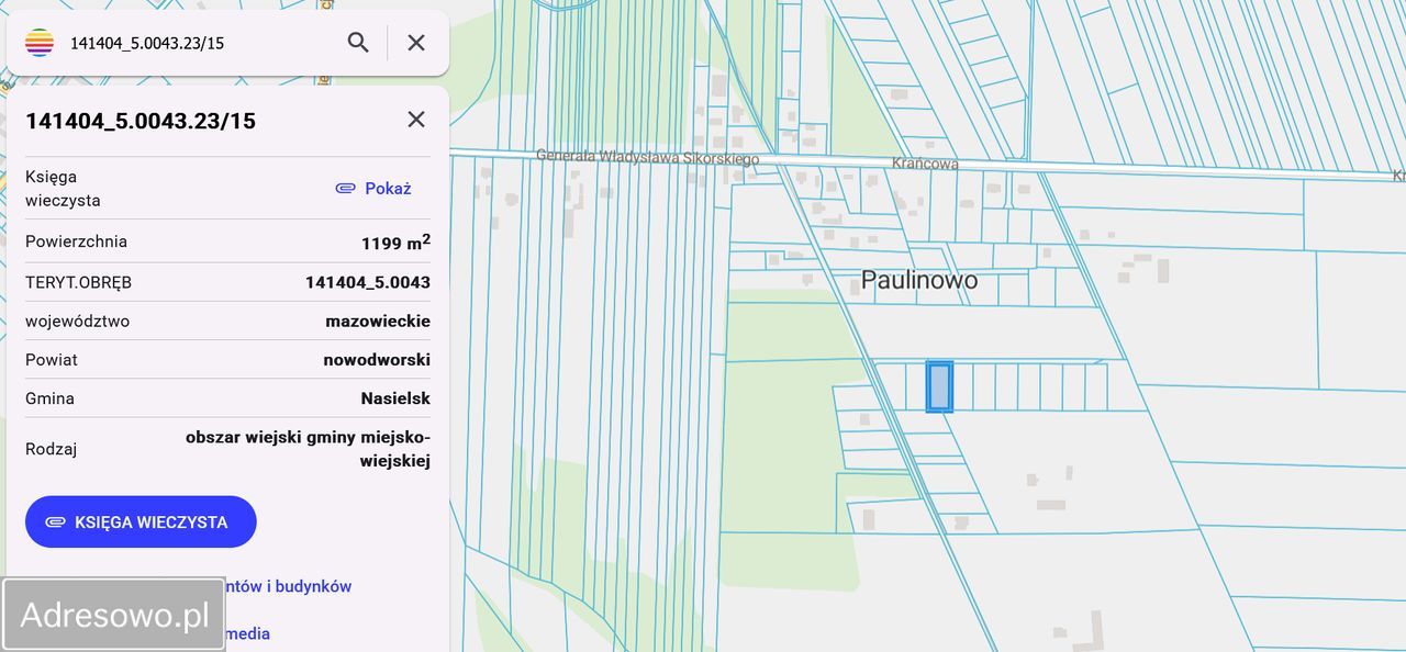 Działka budowlana Paulinowo