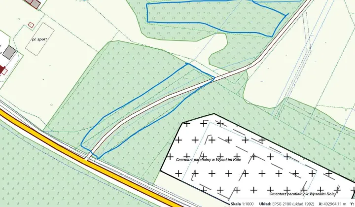 Działka leśna Wysokie Koło