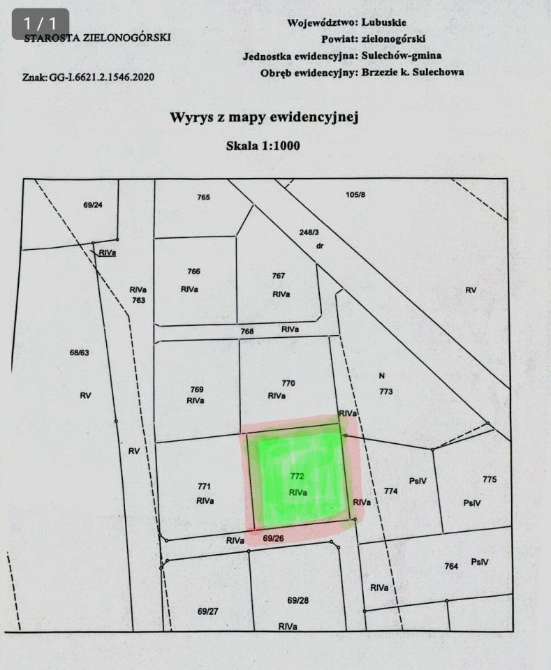 Działka budowlana Brzezie k. Sulechowa, ul. Władysława Orkana. Zdjęcie 2