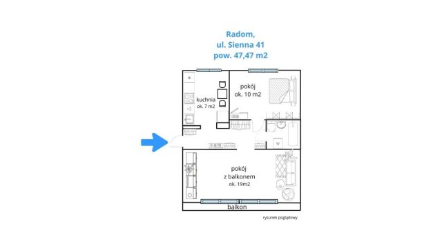 Mieszkanie 2-pokojowe Radom, ul. Sienna. Zdjęcie 12