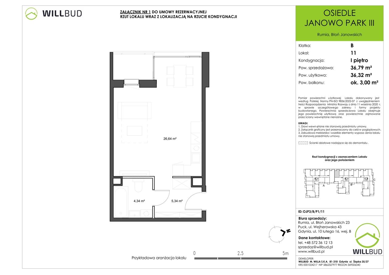 Mieszkanie 1-pokojowe Rumia Janowo, ul. Błoń Janowskich. Zdjęcie 7