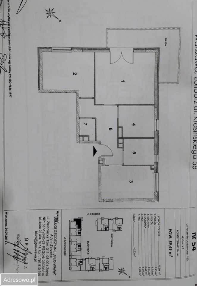 Mieszkanie 3-pokojowe Warszawa Żoliborz, ul. Zygmunta Krasińskiego. Zdjęcie 3