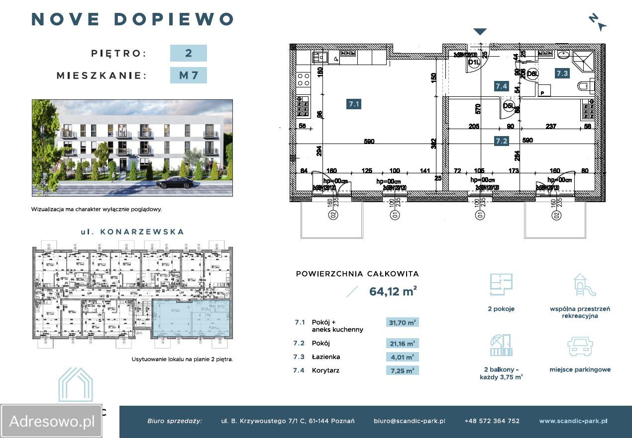 Mieszkanie 2-pokojowe Dopiewo, ul. Konarzewska. Zdjęcie 8