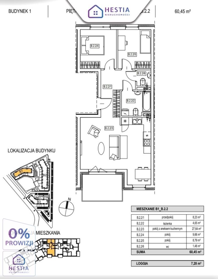 Mieszkanie 2-pokojowe Szczecin Warszewo, ul. Włodzimierza Ostoi-Zagórskiego. Zdjęcie 2