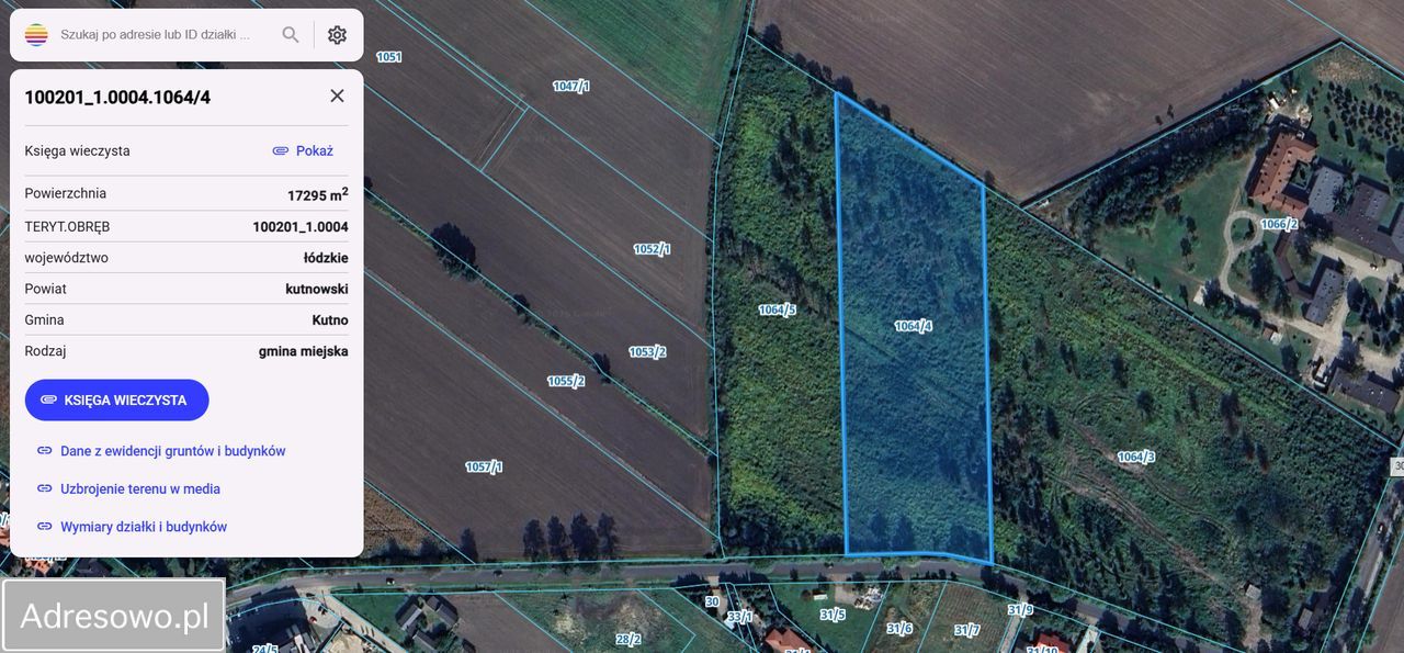 Działka inwestycyjna Kutno, ul. Oporowska