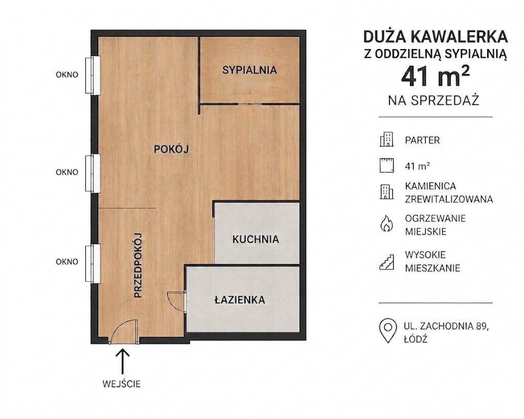 Mieszkanie 2-pokojowe Łódź Śródmieście, ul. Zachodnia. Zdjęcie 6