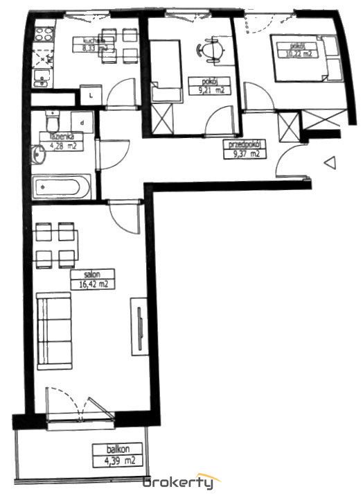Mieszkanie 3-pokojowe Wrocław Tarnogaj, ul. Piękna. Zdjęcie 16