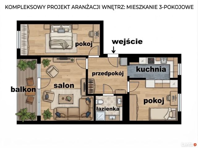 Mieszkanie 3-pokojowe Kraków Prokocim, ul. Leonida Teligi. Zdjęcie 1