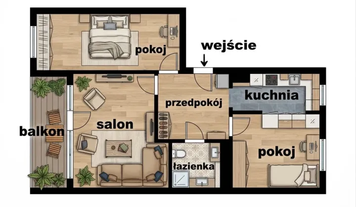 Mieszkanie 3-pokojowe Kraków Prokocim, ul. Leonida Teligi