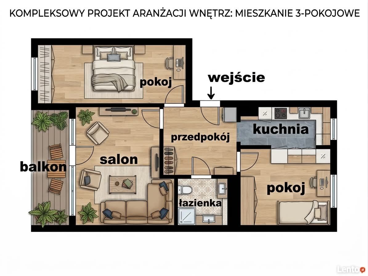Mieszkanie 3-pokojowe Kraków Prokocim, ul. Leonida Teligi. Zdjęcie 1