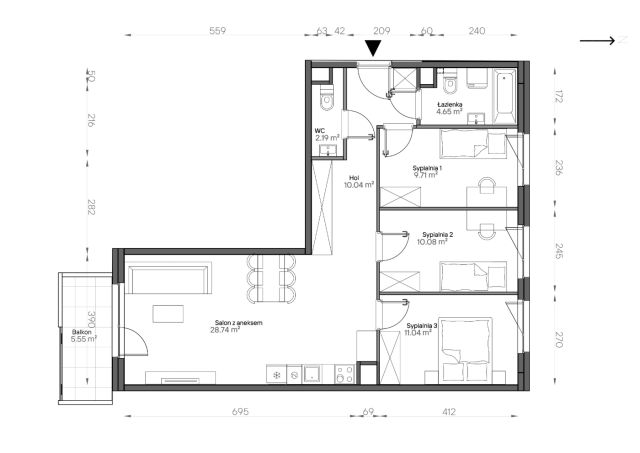 Mieszkanie 4-pokojowe Warszawa Praga-Południe, ul. Podskarbińska. Zdjęcie 7