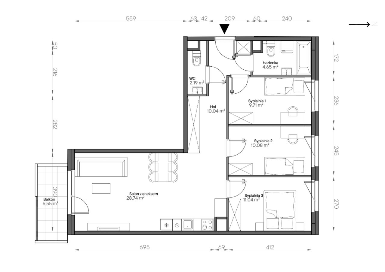 Mieszkanie 4-pokojowe Warszawa Praga-Południe, ul. Podskarbińska. Zdjęcie 7
