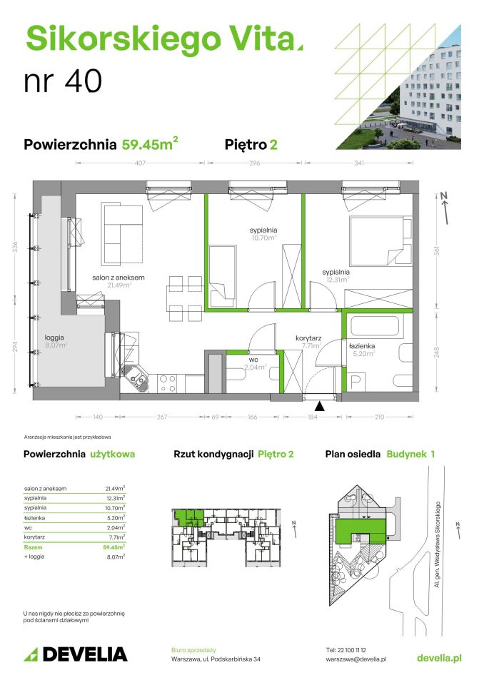 Mieszkanie 3-pokojowe Warszawa Mokotów, al. gen. Władysława Sikorskiego. Zdjęcie 9