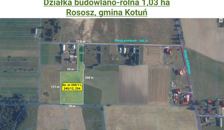 Działka rolno-budowlana Rososz
