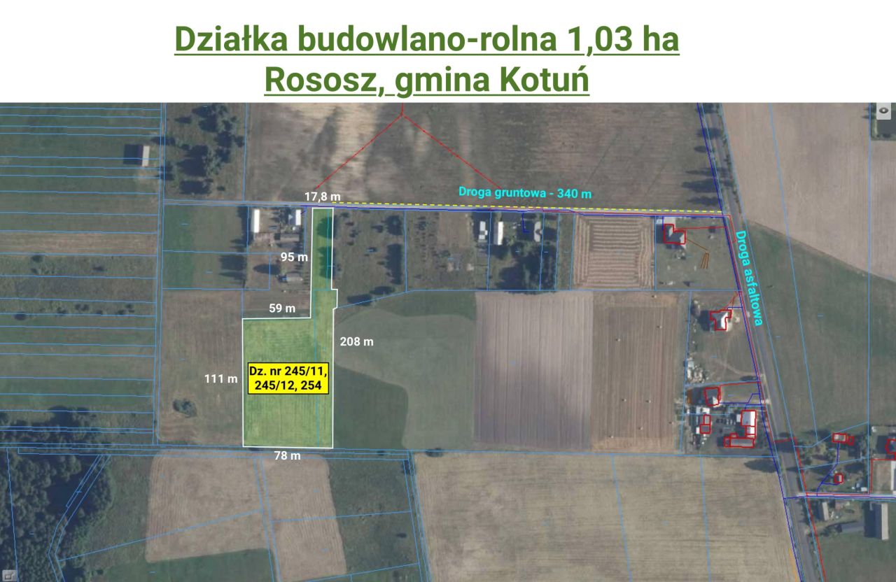 Działka rolno-budowlana Rososz