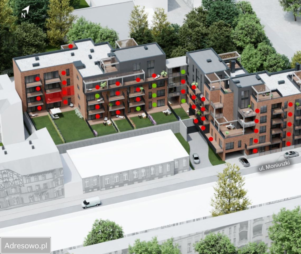 Mieszkanie 3-pokojowe Gliwice Śródmieście, ul. Stanisława Moniuszki. Zdjęcie 2