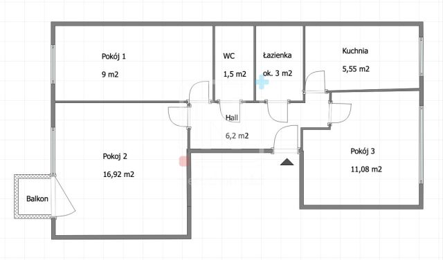 Mieszkanie 3-pokojowe Warszawa Mokotów, ul. św. Bonifacego. Zdjęcie 7