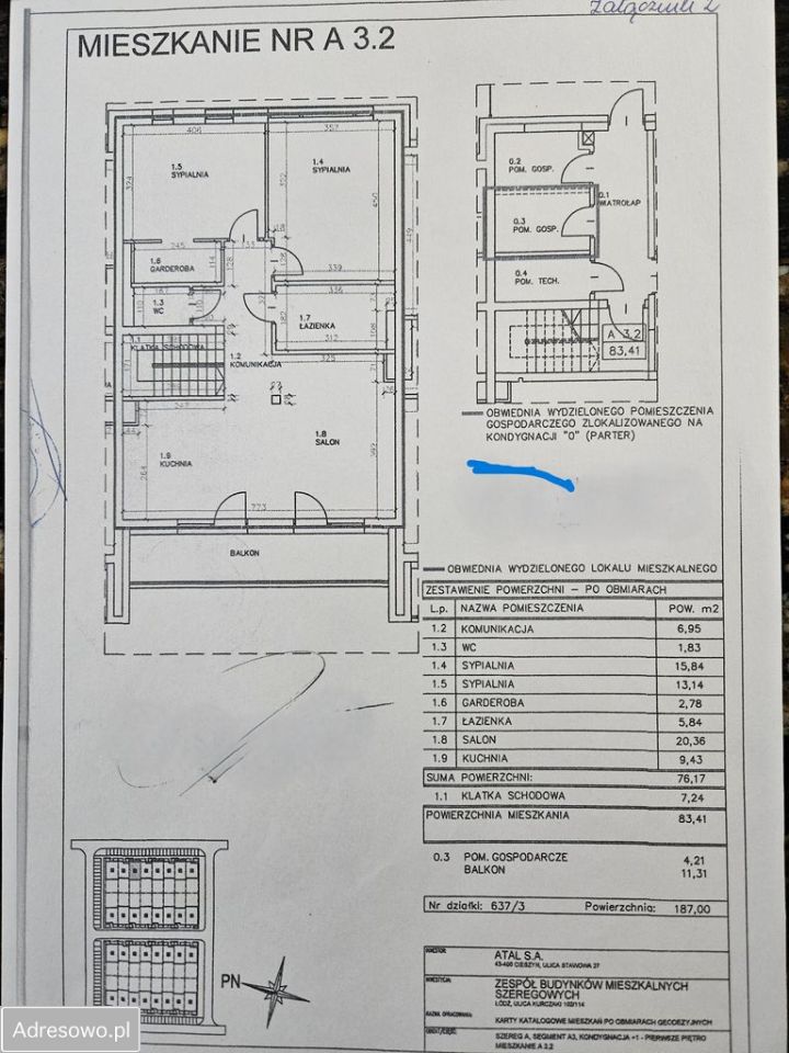 Mieszkanie 3-pokojowe Łódź Chojny, ul. Sąsiedzka. Zdjęcie 3