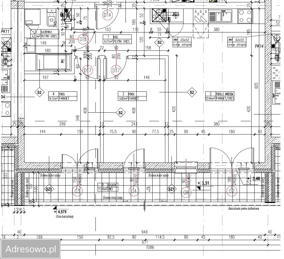 Mieszkanie 4-pokojowe Kraków Czyżyny, os. Dywizjonu 303. Zdjęcie 12