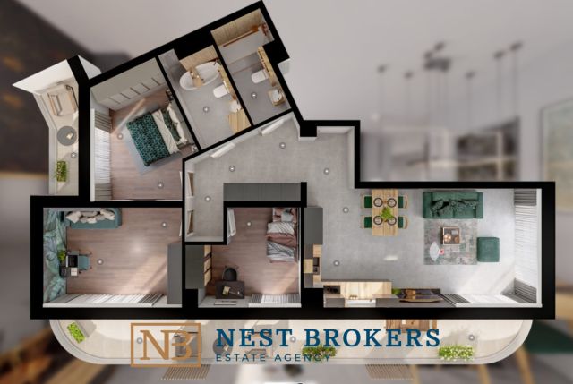 Mieszkanie 4-pokojowe Kraków Podgórze, ul. Puszkarska. Zdjęcie 2
