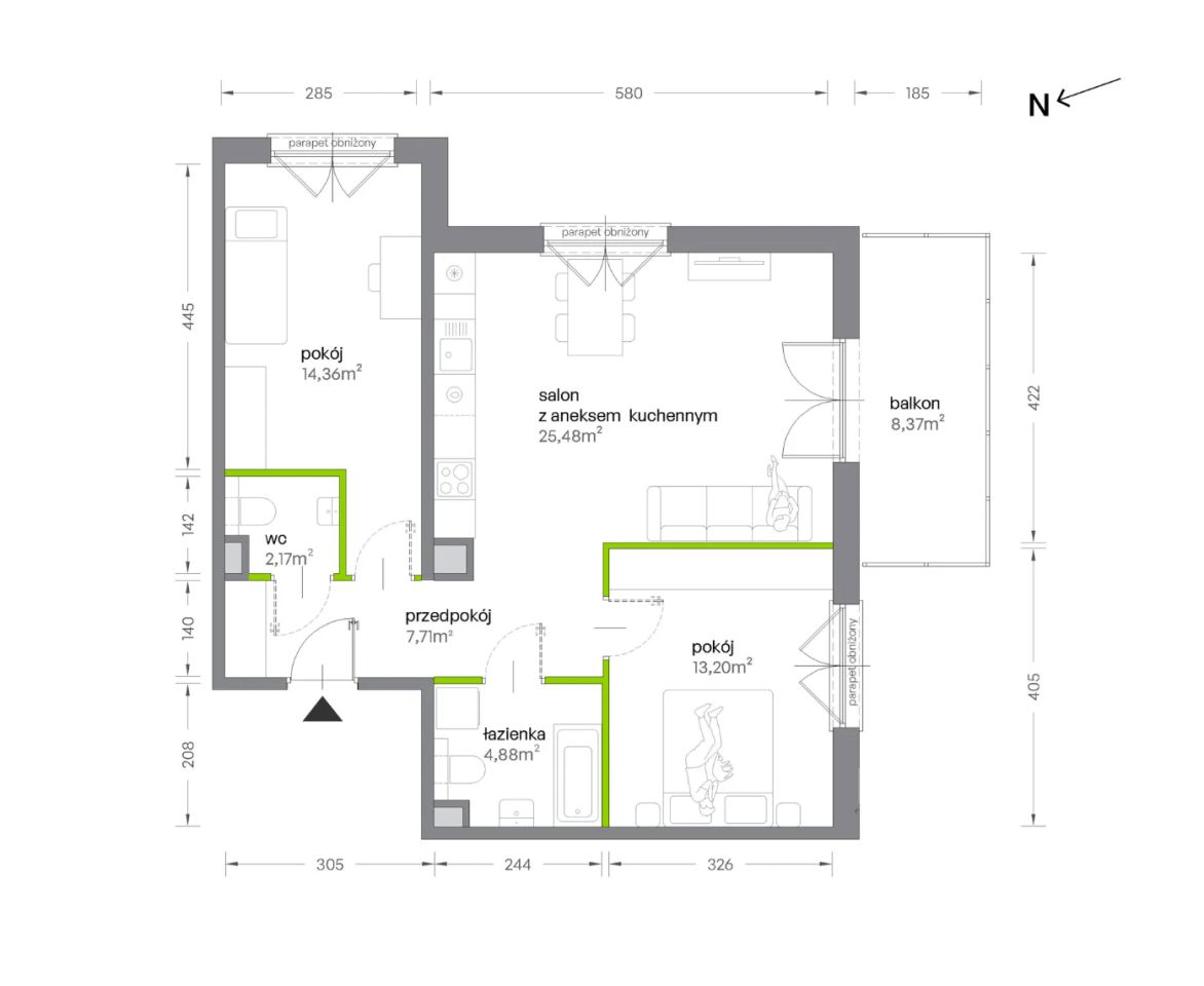 Mieszkanie 3-pokojowe Kraków Krowodrza, ul. Żabiniec. Zdjęcie 7