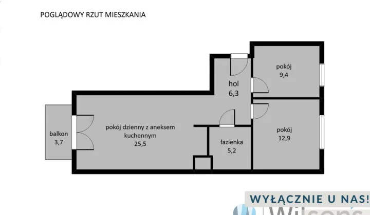 Mieszkanie 3-pokojowe Warszawa Białołęka, ul. Krzyżówki