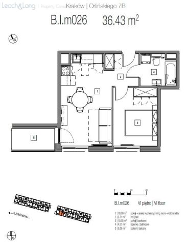 Mieszkanie 2-pokojowe Kraków Czyżyny, ul. Bolesława Orlińskiego. Zdjęcie 13